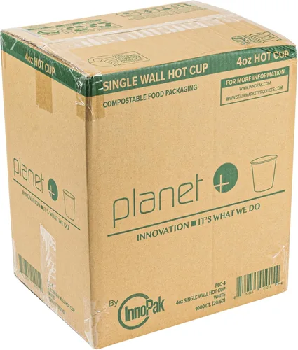 Vista 3 de Planet+ Vaso caliente laminado PLA 100% compostable, 4 onzas, caja de 1000