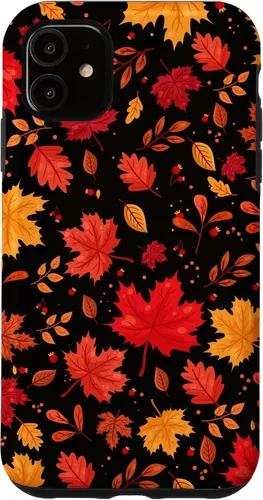 Vista 8 de iPhone 11 Pro Halloween Pattern Fall Leaves Pattern - Funda de la temporada de otoño