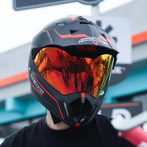 Vista 2 de Cascos de Dirt Bike ATV MX Motocross Cascos de Cuatro Ruedas para Adultos Cascos de Motocicleta Deportivos Duales Todoterreno para Hombres Mujeres