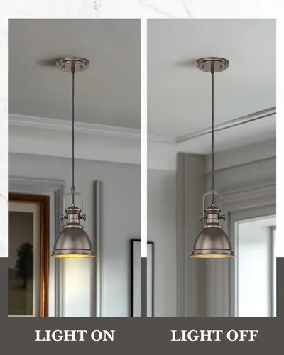 Vista 4 de Luces Colgantes para Isla de Cocina, Accesorios de Iluminación Colgante de Granja con Soporte de Metal, Iluminación Colgante Rústica de Cocina Sobre
