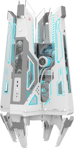 Vista 14 de ALSEYE Rams2.0 - Carcasa de PC de torre media Micro-ATX/ITX MATX, panel lateral de vidrio templado, filtros de polvo de control ARGB compatibles