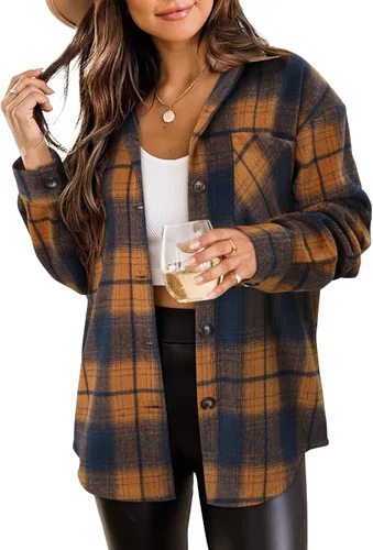 Vista 93 de ZOLUCKY Chaqueta de manga larga con botones para mujer, talla grande, blusas