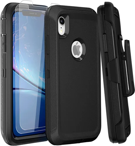 Vista 20 de Funda para iPhone 14 Pro Max de 6.7 pulgadas con clip para cinturón con 2 protectores de pantalla, 2 protectores de lente de cámara, cubierta