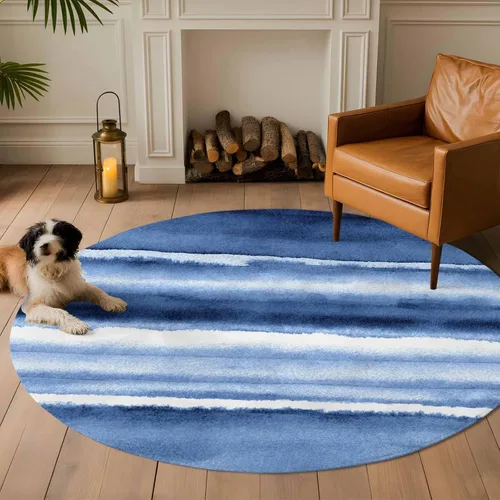 Vista 18 de 2x3 Area Rugs, Blue Stripes Non Slip Area Rugs for Living Room, Bedroom, Barhroom, Entryway, Watercolor Retro Ombre Abstract Tie Dye Art Soft