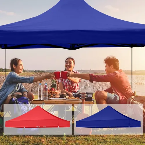 Vista 6 de Toldo de repuesto de 6 x 6 pies, tienda de campaña desplegable para uso comercial, instantáneo, al aire libre, portátil, patio, césped, cenador, Azul