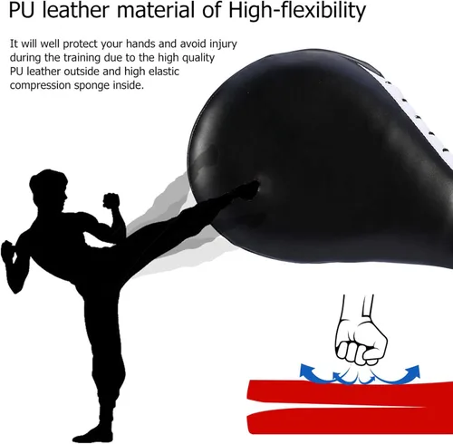 Vista 5 de Yosoo® Paquete de 2 Taekwondo Durable Kick Pad Target Tae Kwon Do Karate Kickboxing Training (negro)