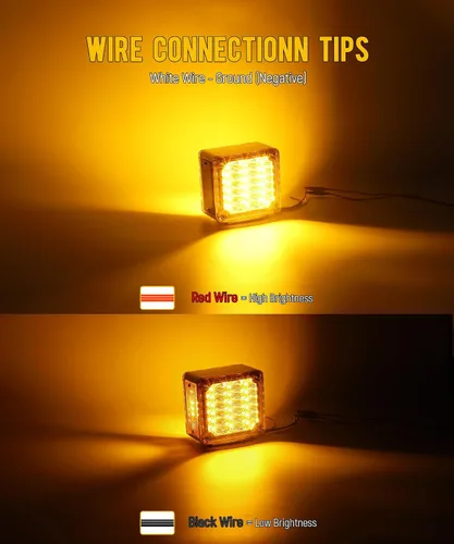 Vista 3 de Partsam Luces LED de Pedestal Ámbar/Ámbar de Doble Cara 39 Luces LED de Señal de Giro Montaje con Perno Luces de Guardabarros Luces Laterales