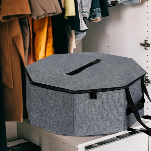 Vista 8 de Caja de Almacenamiento de Sombreros, Cajas de Sombreros para Almacenamiento de Mujeres, Soporte de Sombreros Vaqueros para Viajes, Estuche Portador