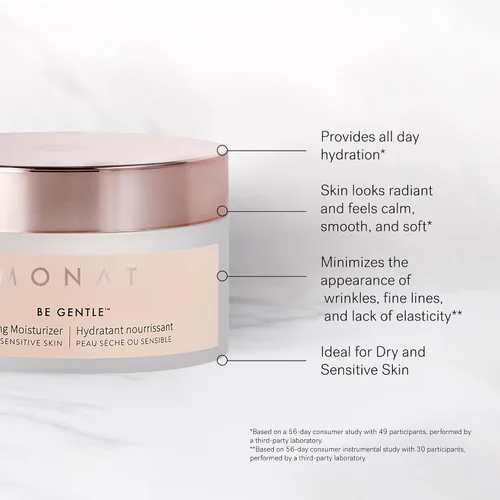Vista 3 de MONAT Be Gentle Nourishing Moisturizer - Hidratante facial con ácido hialurónico y células madre vegetales. Crema hidratante nutritiva