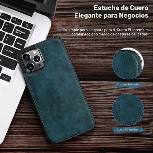 Vista 3 de LOHASIC Funda para iPhone 12 Pro Max, delgada de piel sintética de lujo, agarre antideslizante, resistente, a prueba de golpes, protección de cuerpo