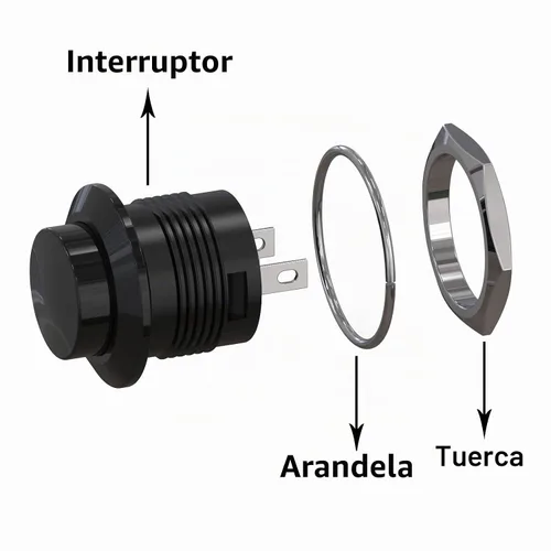 Vista 4 de Clyxgs SPST Mini interruptor de botón AC250V/3A AC125V/6A sin bloqueo Interruptor de botón momentáneo tapa negra, paquete de 20