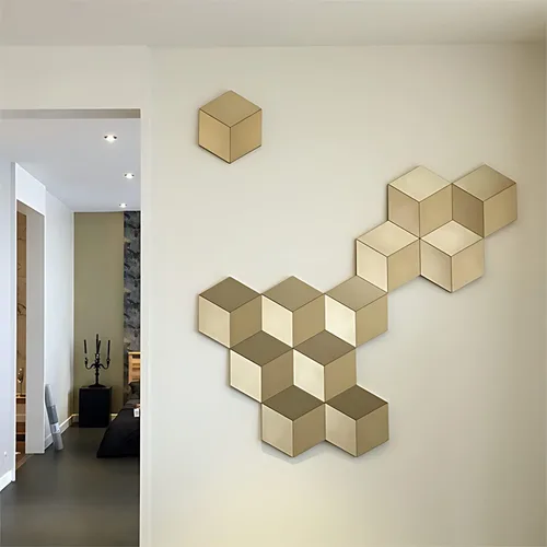 Vista 6 de Orac Decor Poliuretano de alta densidad Purotouch Revestimiento de pared 3D Elemento de pared Rombus Blanco imprimado 10-1/8 pulgadas