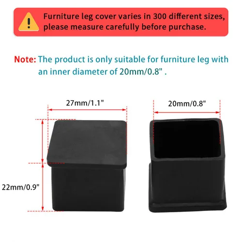 Vista 2 de uxcell A15092100ux0609 - Protector de goma para patas de silla, 0.787 x 0.787 in (paquete de 18)