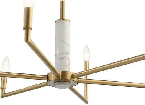 Vista 3 de Kichler Laurent - Lámpara de araña de 16" con 6 luces en níquel pulido