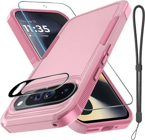 Vista 46 de Funda para Google Pixel 7A, Funda Protectora de Teléfono de Cuerpo Completo Resistente de Trabajo Pesado Robusta a Prueba de Golpes con Correa