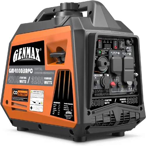 Vista 17 de GENMAX Generador portátil, motor de gas ultra silencioso de 1200 W, cumple con la EPA, función de modo ecológico, ultraligero para uso doméstico
