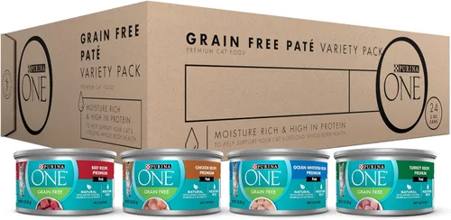 Vista 12 de Purina ONE Natural, alimento húmedo para gatos sin granos, paté, receta de pollo - (Paquete de 24) latas de 3 onzas con apertura fácil