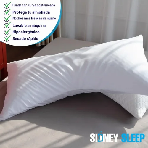 Vista 5 de Sidney Sleep Fundas de Almohada Curvas - Cierre de Cremallera de Longitud Completa - Microfibra Cepillada Suave Premium - Resistente a la Gris