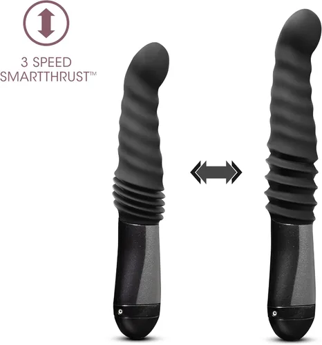 Vista 5 de Blush Temptasia Lazarus - Vibrador de empuje de 11.25 pulgadas, masajeador de silicona curvado para punto G y punto P, 3 velocidades SmartThrust
