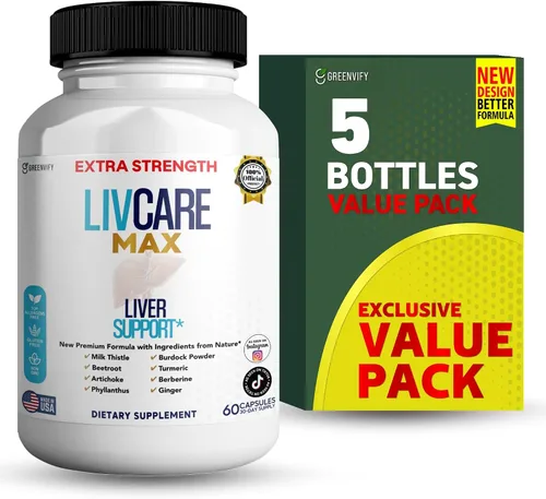Vista 8 de Livcare Max Suplemento de apoyo hepático, extra fuerte, 60 cápsulas vegetales, suministro para 30 días con cardo mariano, remolacha, alcachofa (1)