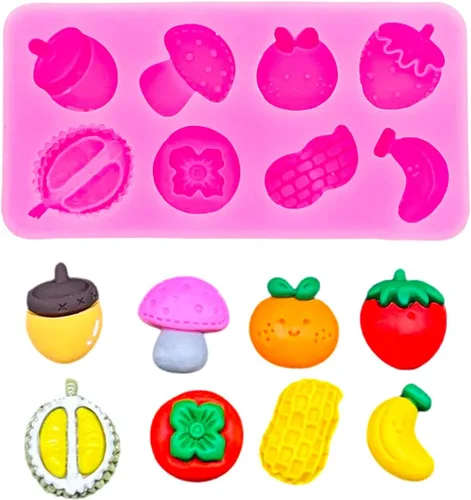 Vista 5 de 2 moldes de silicona en forma de piña, pera, limón en 3D, para bricolaje, dulces, postres, pasta de goma, pudín de cristal, decoración de pasteles