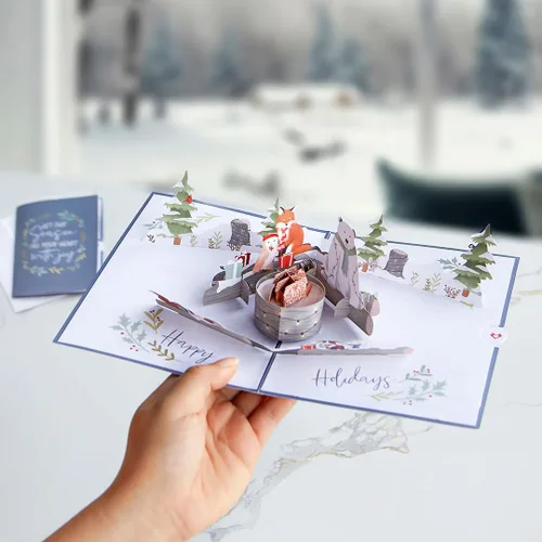 Vista 7 de Lovepop Tarjeta desplegable de Navidad para ella y él, tarjetas de felicitación navideñas 3D para niños, niñas, hombres y mujeres, animales