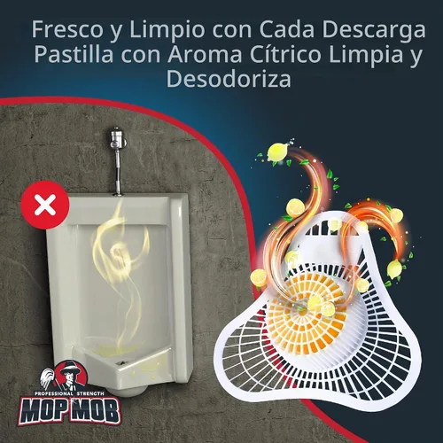 Vista 4 de Protector urinario y desodorante de larga duración con bloque no para, paquete de 12. Ajuste universal, aroma cítrico que libera agentes de limpieza