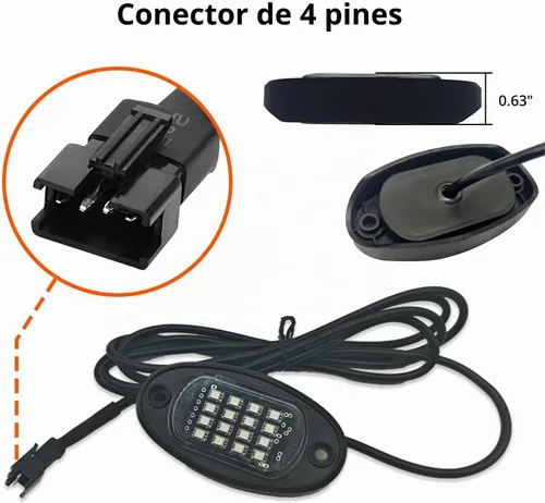 Vista 3 de 1 Cápsula de Repuesto para Cápsula Dañada para Luces de Roca LED RGB Segmentadas de 12v Luz Inferior Multicolor Impermeable de Neón para Jeep