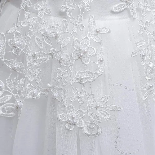 Vista 6 de Vestido de fiesta de boda con encaje de tul para niñas, para comunión, formal, cumpleaños, princesa, concurso, baile de graduación