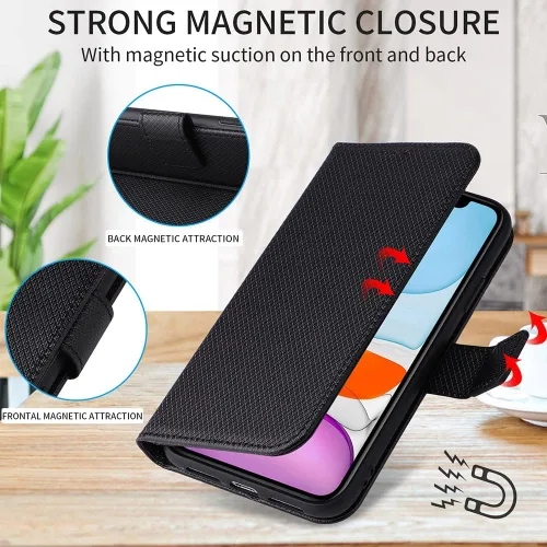 Vista 7 de Funda compatible con Xiaomi Poco X3 Pro, tarjetero de piel sintética, compatible con Xiaomi Poco X3 con cierre magnético, protección para teléfono