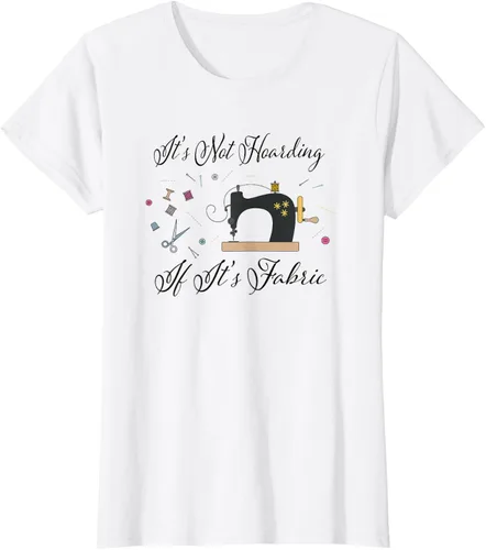 Vista 26 de It's Not Hoarding If Its - Camiseta de costura para acolchado, Blanco, S