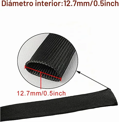 Vista 5 de Protector Térmico de Alambre Automotriz Funda Protectora Térmica Protector Térmico para Línea de Combustible Cubierta Protectora de Manguera Auto