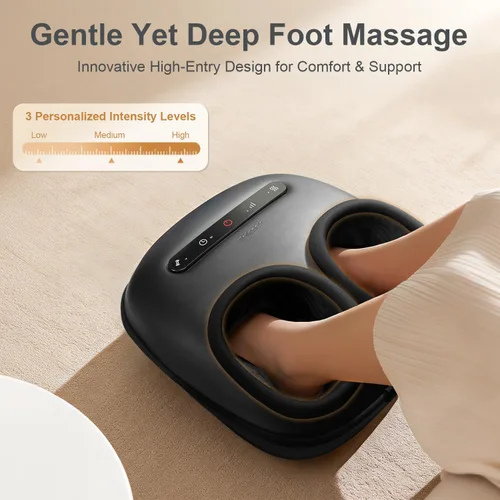 Vista 3 de Nekteck Masajeador de pies con calor [2026 actualizado], máquina eléctrica de masaje de pies Shiatsu para circulación, fascitis plantar
