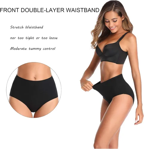 Vista 6 de ASIMOON Ropa interior para mujer, ropa interior de algodón, posparto, con control de abdomen, elásticos, transpirables, cobertura completa