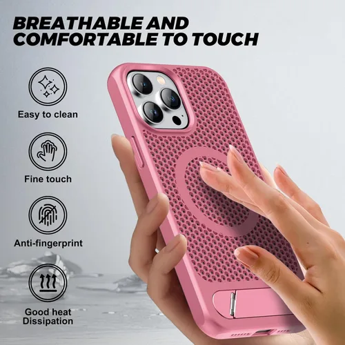 Vista 6 de Funda magnética de disipación de calor para iPhone 13 Pro Max, para MagSafe, protección contra caídas Coolingf, funda con función atril ajustable