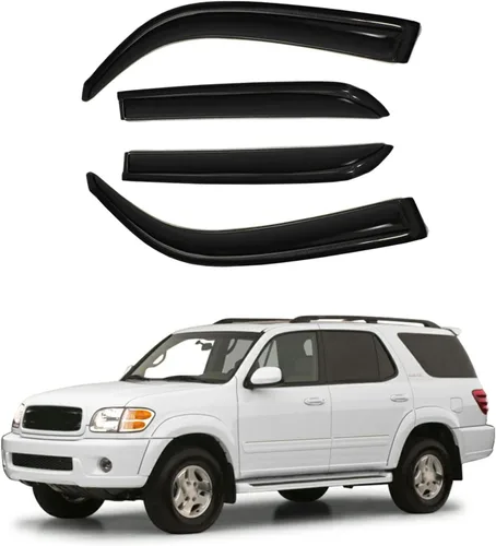 Vista 13 de Parasol para ventana exterior, protectores de lluvia compatibles con Toyota 4Runner 2025-2026, deflector de ventilación de viento, humo, 4 piezas