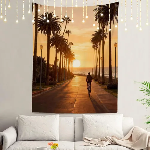 Vista 88 de Shrahala Modern Abstract Artwork Wall Tapestry, Orange Black Beige Wall Hanging Large Tapestry Decoration Polyester Fiber White Hem Around for Dorm
