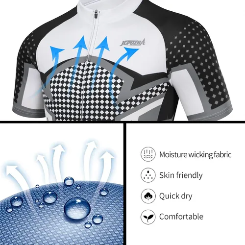 Vista 3 de Camisetas de ciclismo de verano para hombre, de manga corta, de secado rápido, para ciclismo de montaña, para carreras, traje de ciclismo