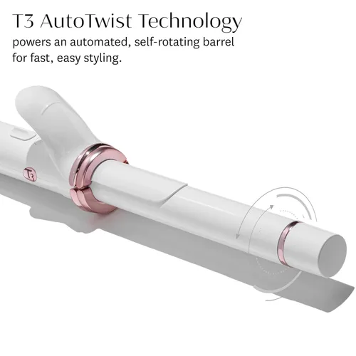 Vista 3 de T3 CurlWrap Automatic Rotating Curling Iron with Longer Barrel, 2 Timer Settings, 9 Heat Settings, Auto-Rotating Ceramic Barrel and Ion Generator