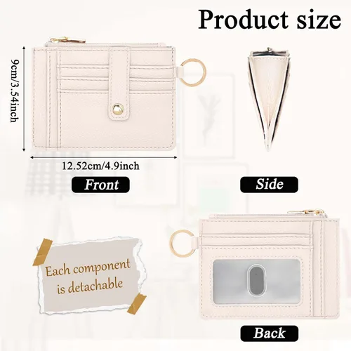 Vista 2 de KNGITRYI Billetera pequeña para mujer RFID para mujer, carteras para tarjetas para mujer, delgada, cartera para tarjetas de crédito para mujer