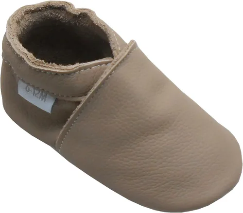 Vista 3 de Zapatos de bebé de cuero para niños y niñas, mocasines para bebés, pantuflas de suela suave, antideslizantes, zapatos de cuna para caminar