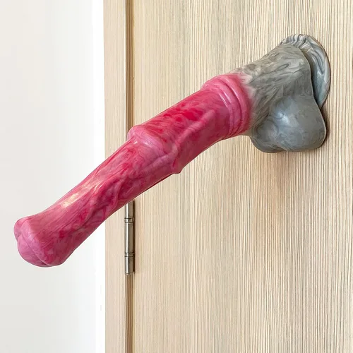 Vista 7 de Consolador de caballo realista de silicona, consolador anal monstruo de 12 pulgadas de largo y grueso, juguete sexual anal con ventosa, juguete
