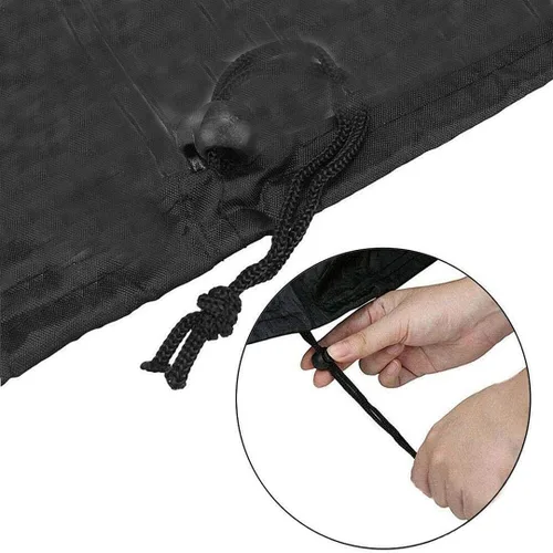 Vista 2 de Funda de sofá curvada para sofá al aire libre, protector seccional, impermeable, con media luna, con cordón elástico resistente al viento