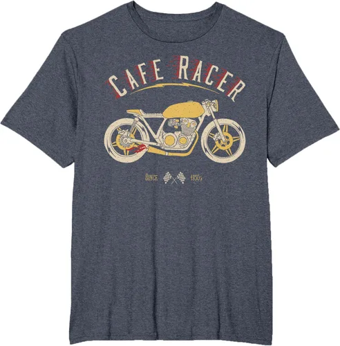 Vista 70 de Camiseta Cafe Racer - Old School - Camiseta de motocicleta vintage Negro