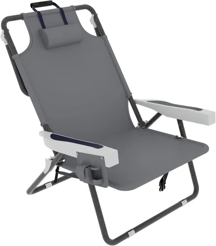 Vista 10 de MUPATER Silla plegable portátil, tumbona plegable para patio al aire libre con bolsillo desmontable, sillas de playa para adultos resistentes