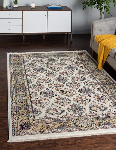 Vista 12 de Unique Loom Narenj Collection - Alfombra clásica de diseño repetido con textura tradicional, rectangular, 3 x 5 pies y 1 pulgada, azul/beige