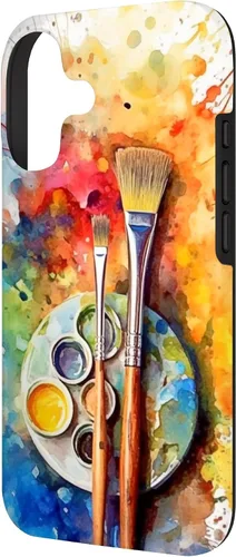 Vista 2 de Watercolor Paints Paleta y pincel pintor artista caso para iPhone 17