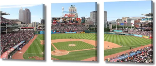Vista 45 de TUMOVO Arte de pared en lienzo para estadio deportivo, arte de pared de campo Wrigley en Chicago, pinturas de Chicago, impresiones sobre lienzo