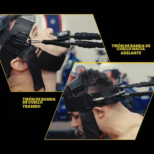 Vista 4 de Arnés de cuello para aumentar la fuerza del núcleo del cuello, ejercitador de cuello con cadena de acero resistente de 30 pulgadas para levantar