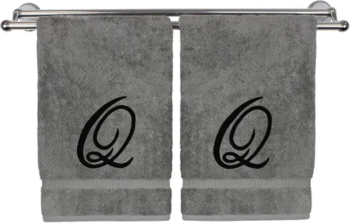 Vista 109 de Toalla de mano con monograma, regalo personalizado, 16 x 30 pulgadas, extra absorbente, 100% algodón turco, acabado de rizo suave, para baño, cocina